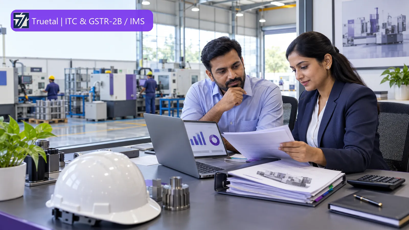 Capital asset register and input-service invoices being reviewed for a GST refund calculation.