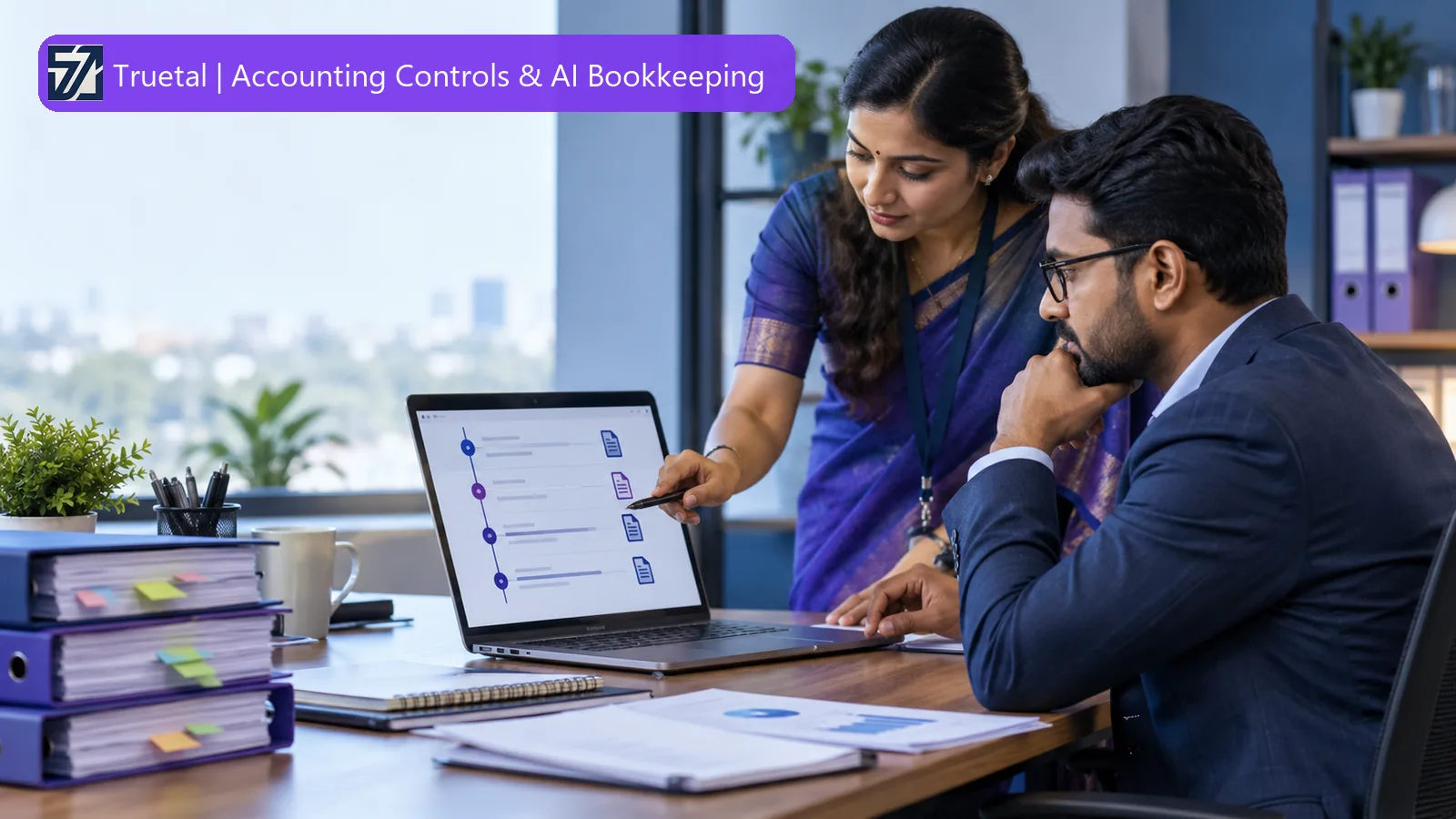 Accounting record flowing from source document through edit history to ledger and reviewer evidence