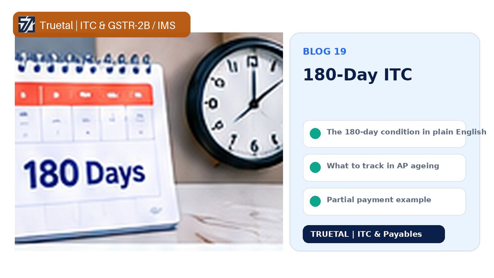 A clock icon representing the 180-day countdown for the ITC reversal rule.