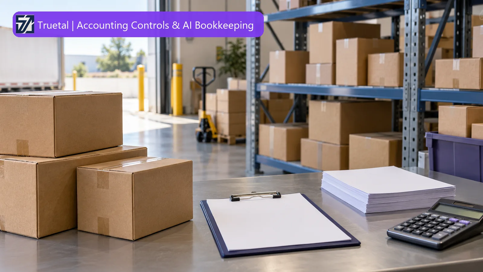 Indian warehouse receiving desk with a purchase order, goods receipt evidence and supplier invoice ready for comparison
